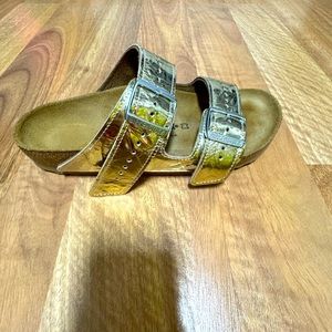 Rick Owen’s for Birkenstock gold sandals never worn